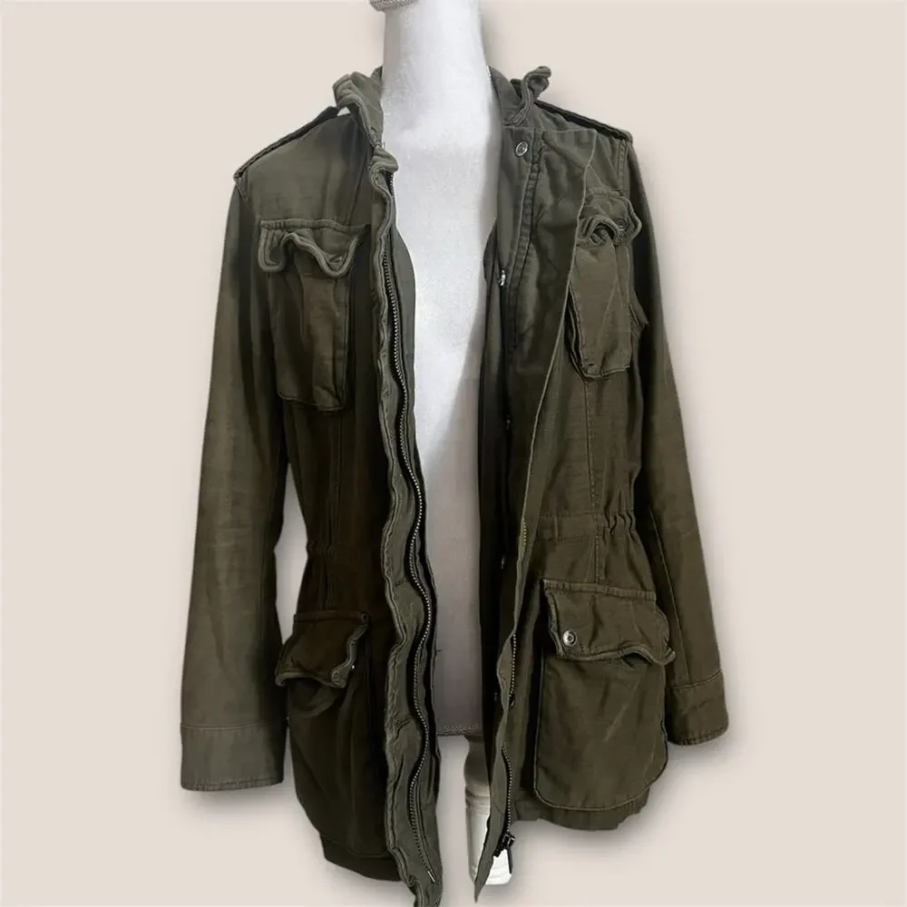 Free People Women’s Utility Jacket Small Army Green small cotton